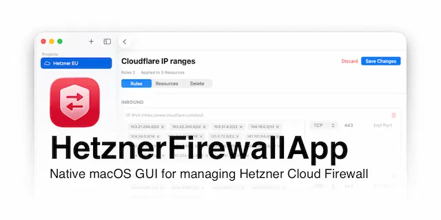 Hetzner Cloud Firewall GUI Screenshot